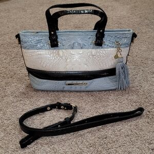 Brahmin Mini Asher Croc Embossed Leather Handbag Purse • Rare Color • Like New